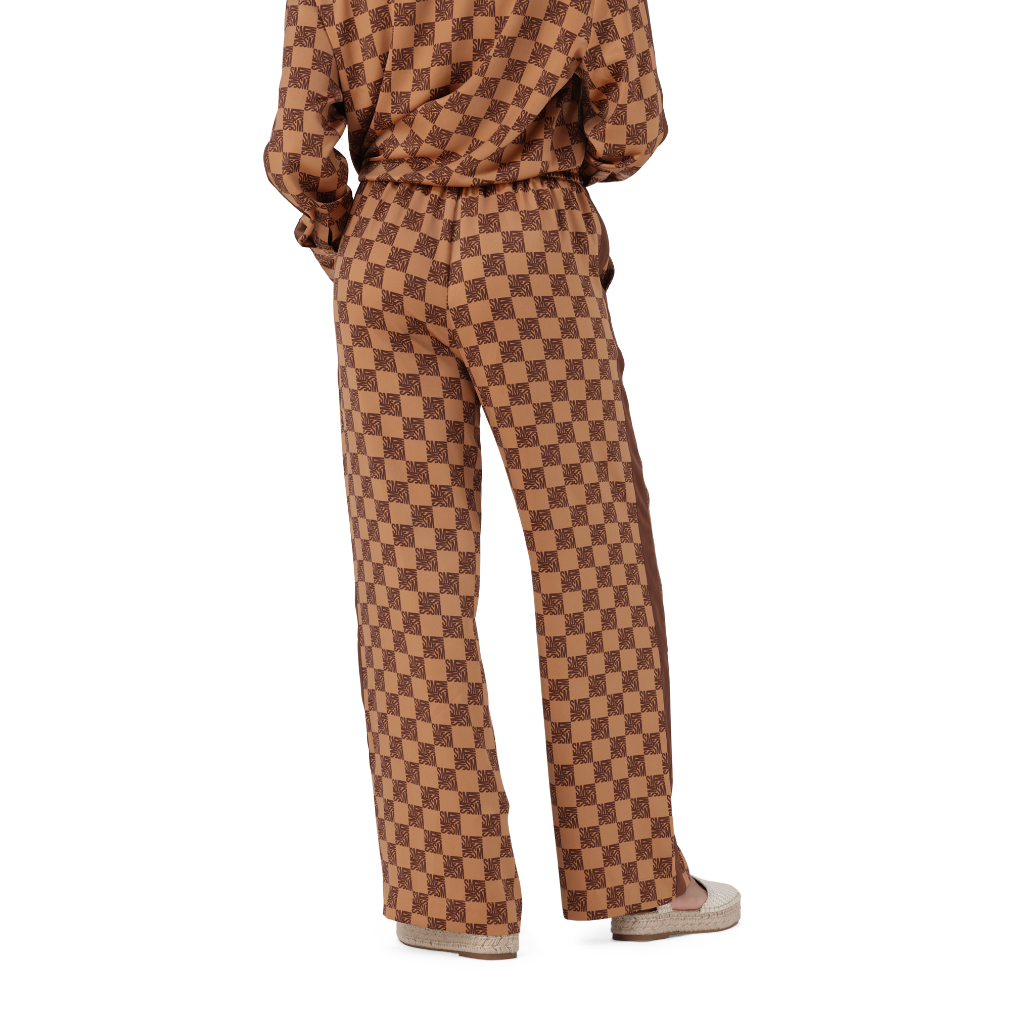 AZARA MOCHA MONOGRAM WIDE LEG PANT