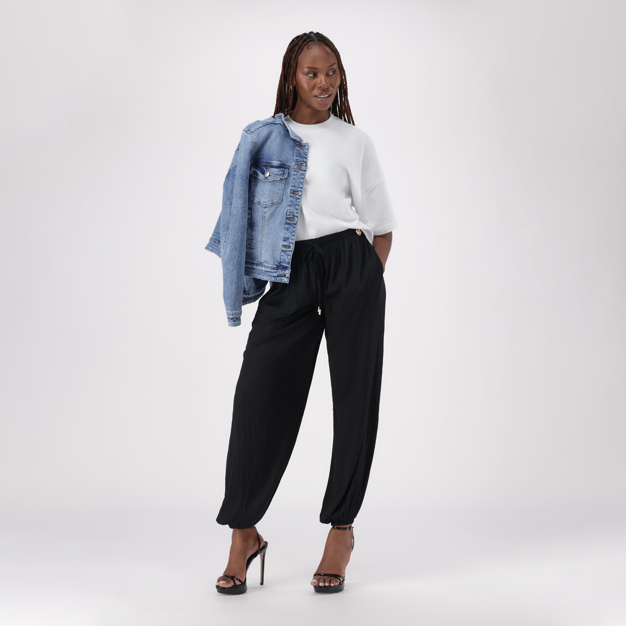 HALLIE BLACK BALLOON PANT - view 6