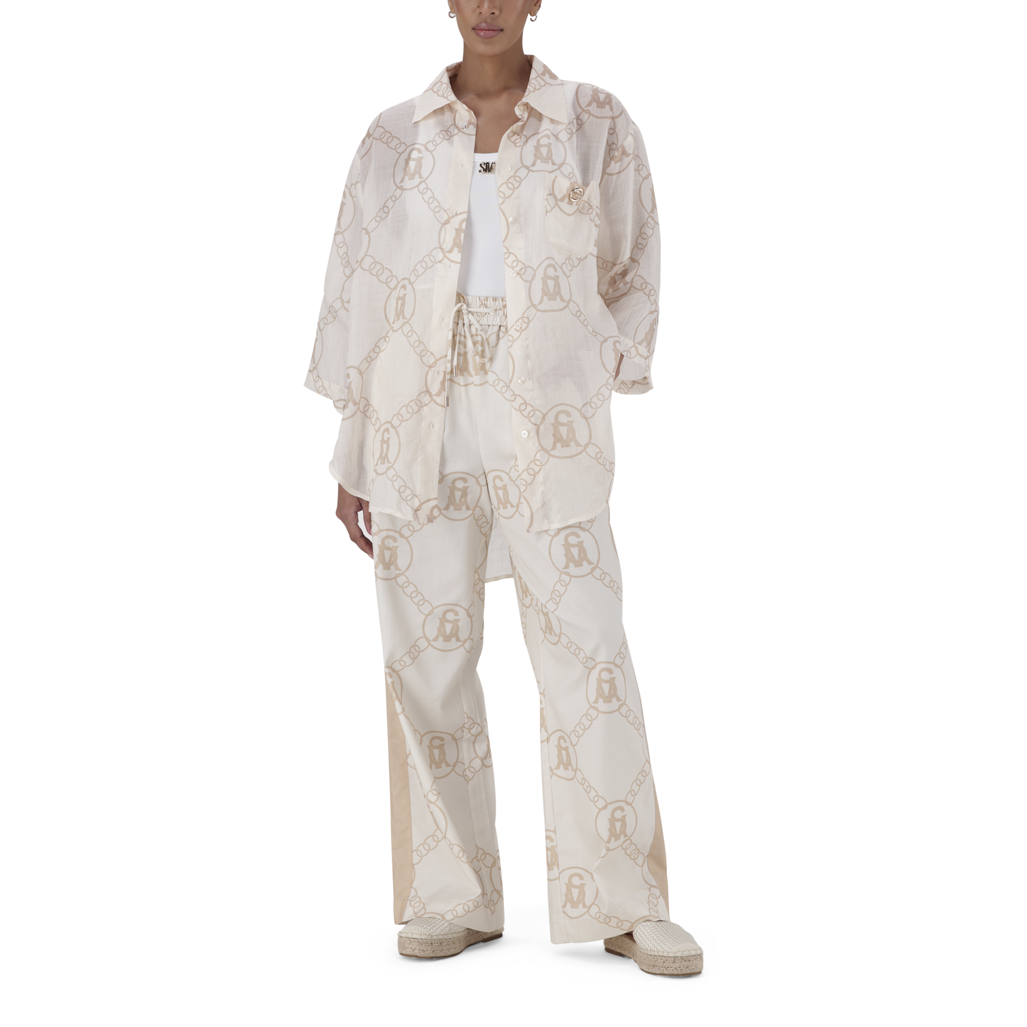 BRIELLE STONE WIDE LEG PANT