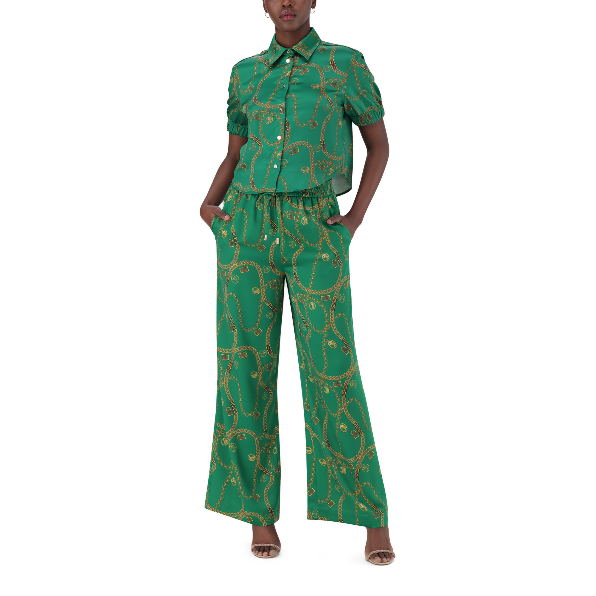 WENDY GREEN WIDE LEG PANT