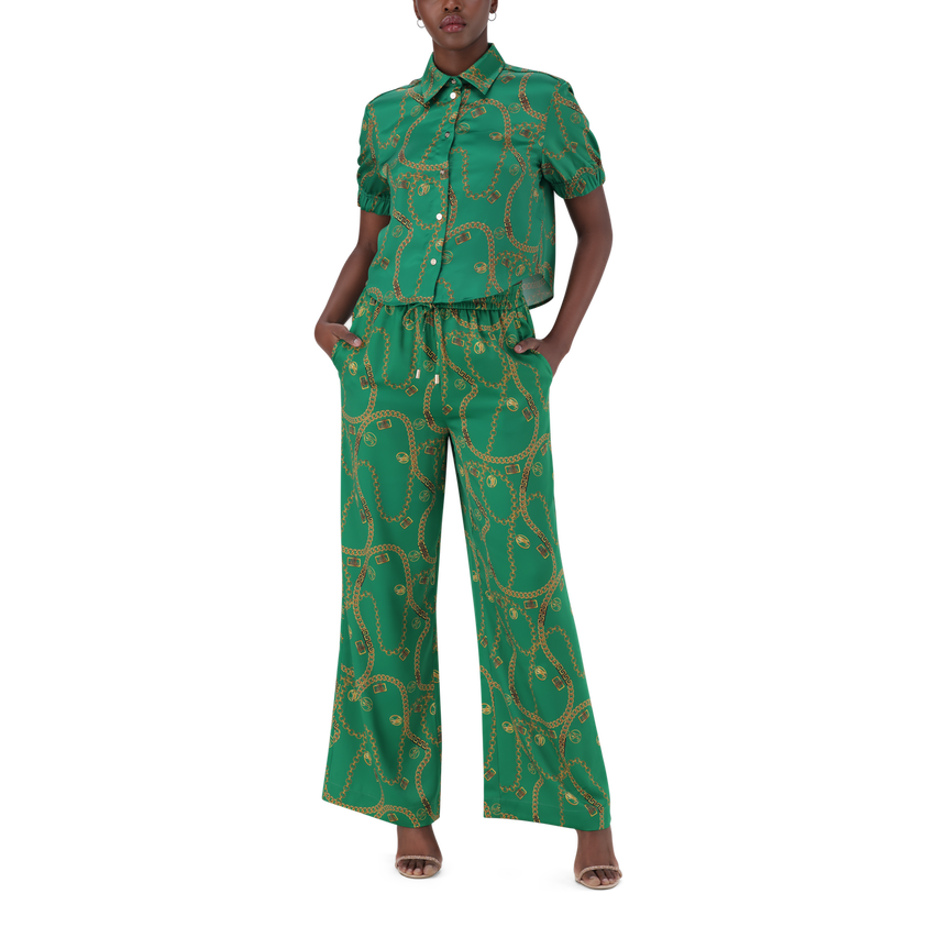 WENDY GREEN WIDE LEG PANT