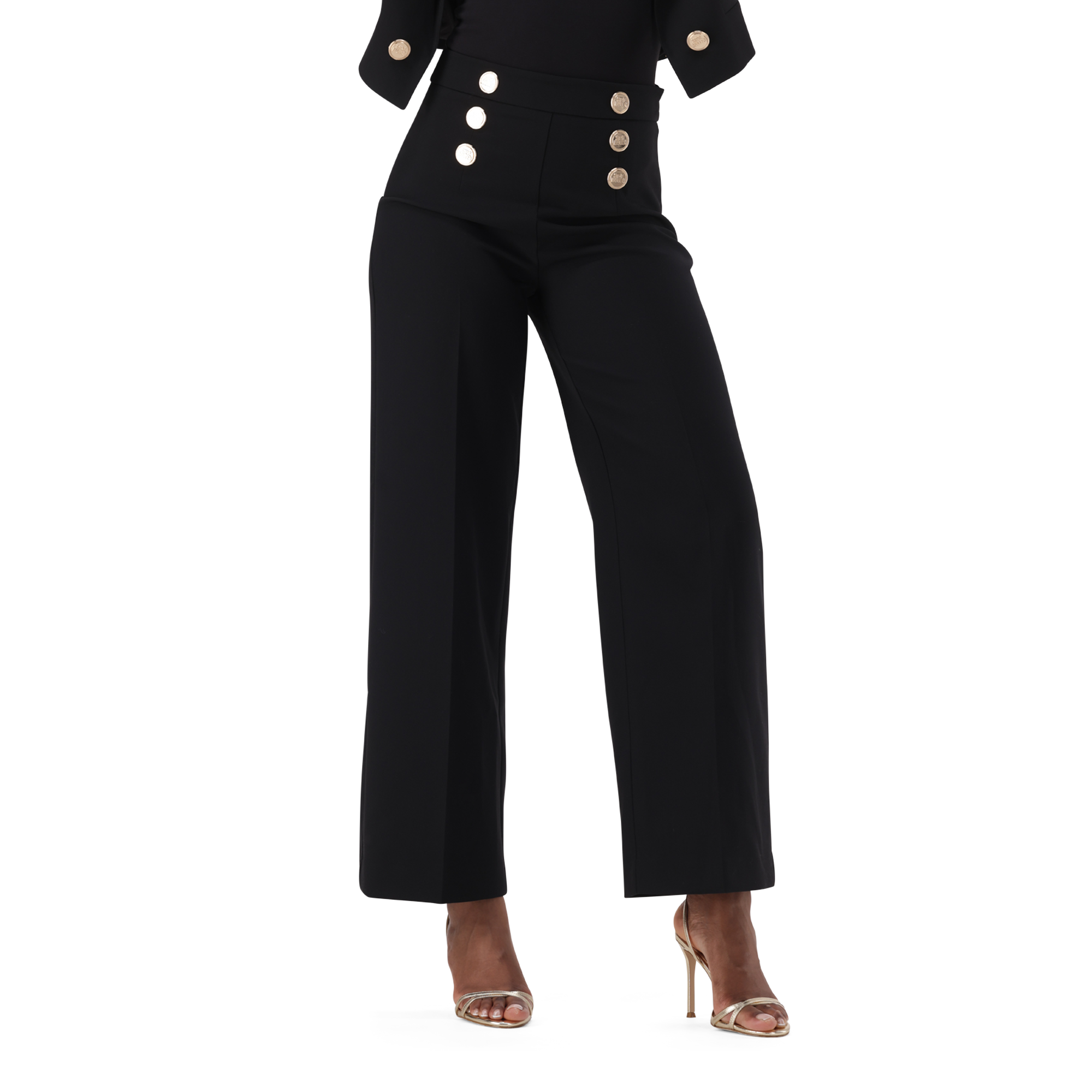 AVERY BLACK TROUSERS WITH BUTTONS