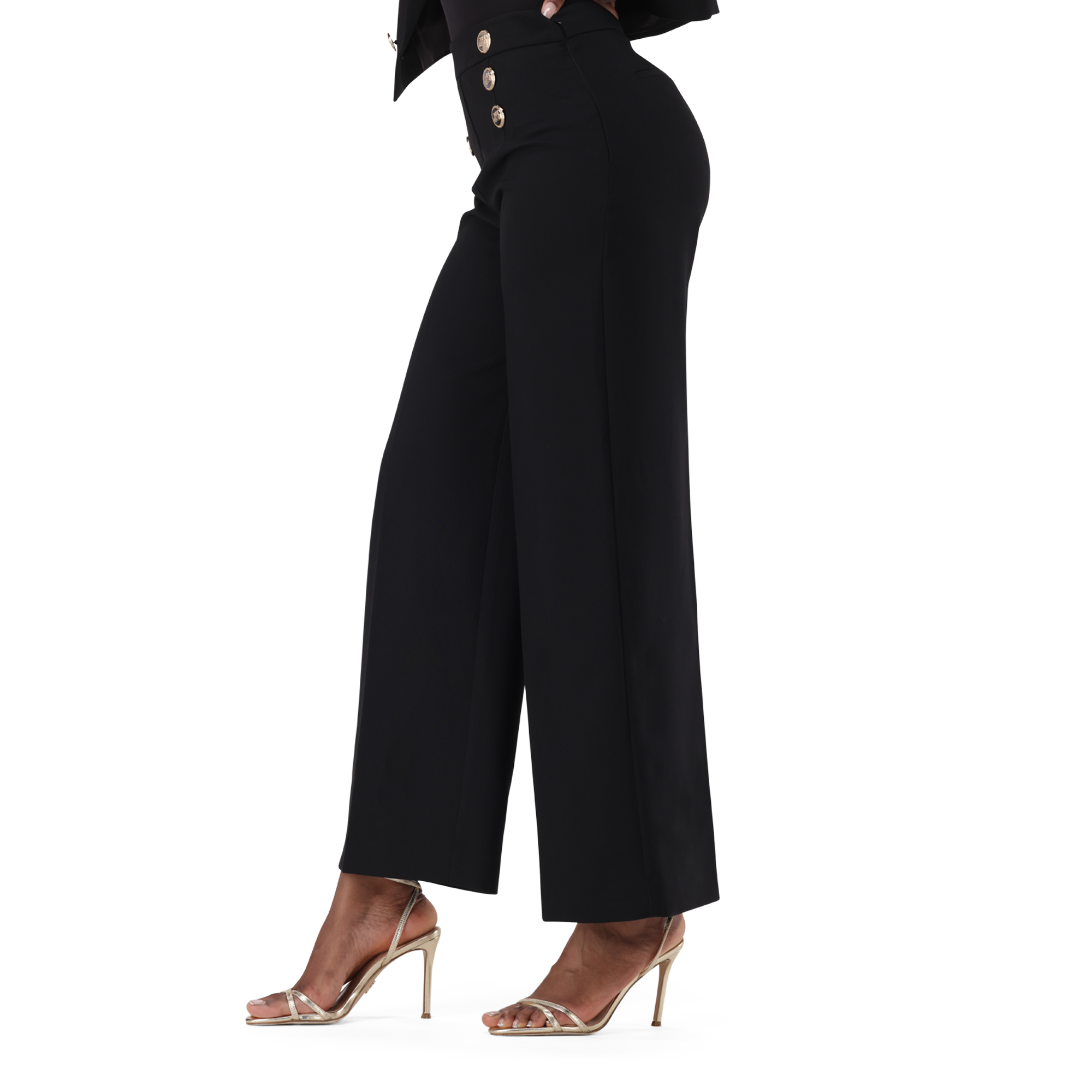 AVERY BLACK TROUSERS WITH BUTTONS