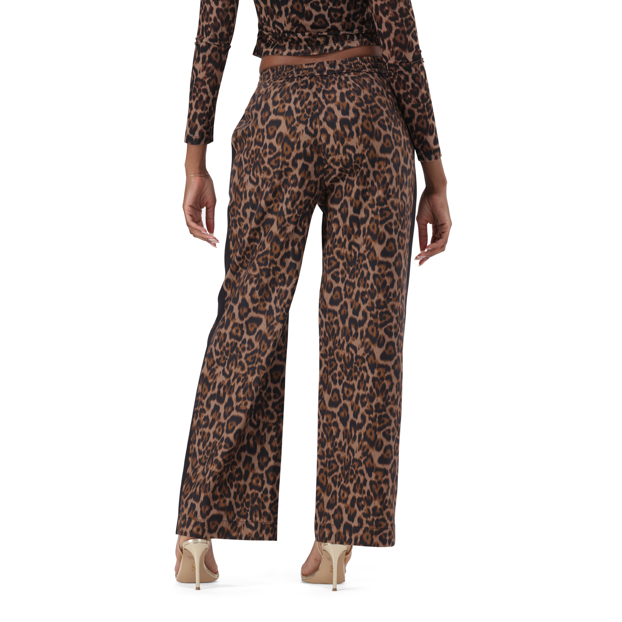 CAROL CHOCOLATE BROWN LEOPARD PRINT PANT - view 2