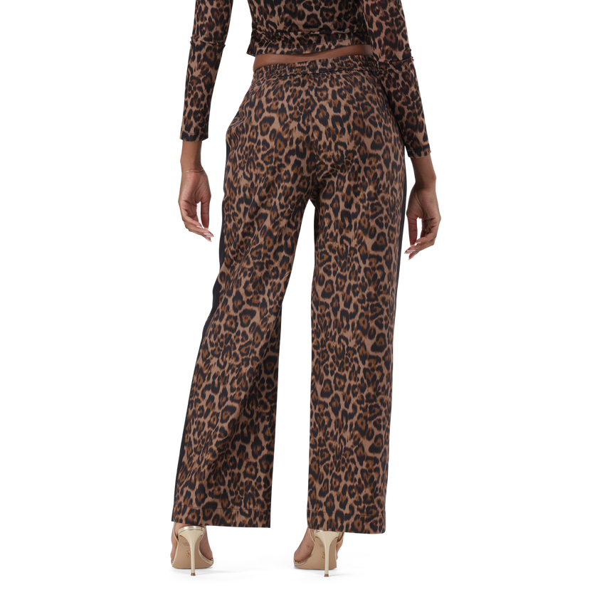 CAROL CHOCOLATE BROWN LEOPARD PRINT PANT - view 2