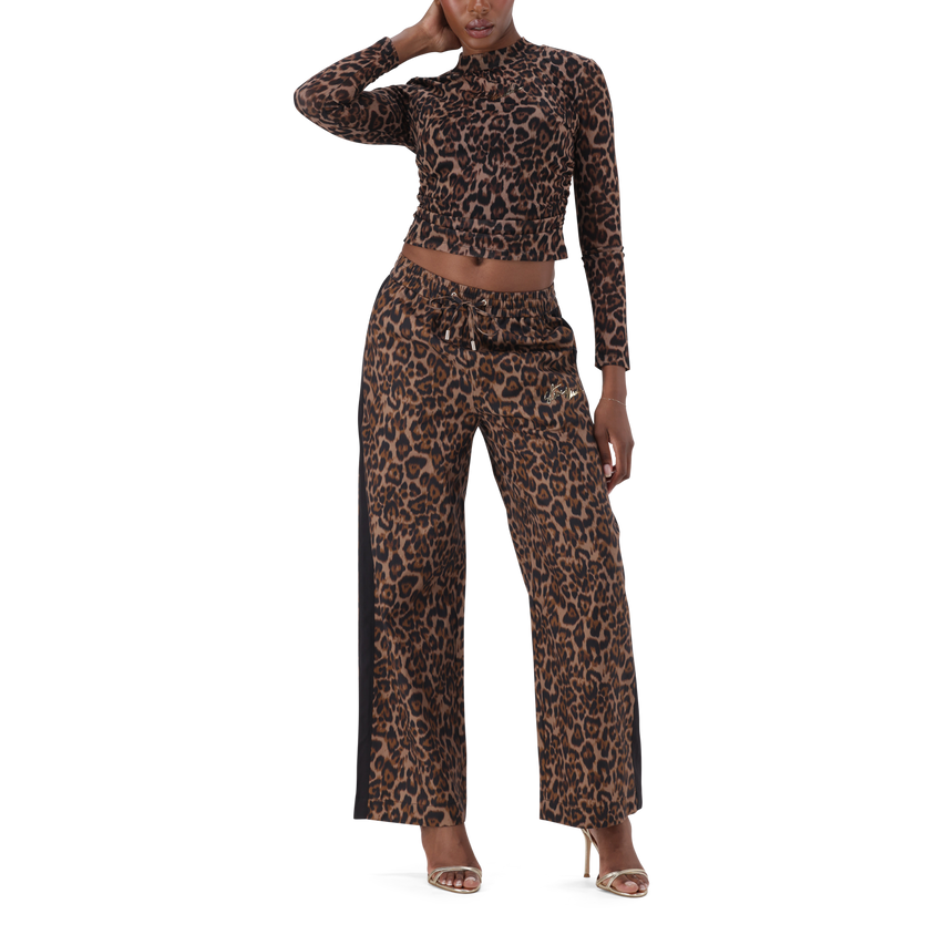 CAROL CHOCOLATE BROWN LEOPARD PRINT PANT