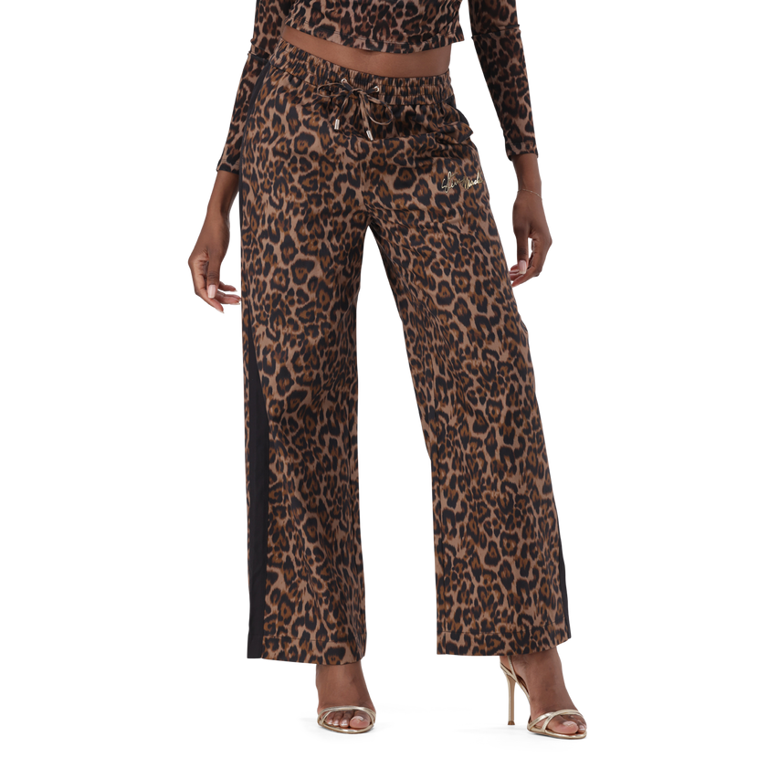 CAROL CHOCOLATE BROWN LEOPARD PRINT PANT