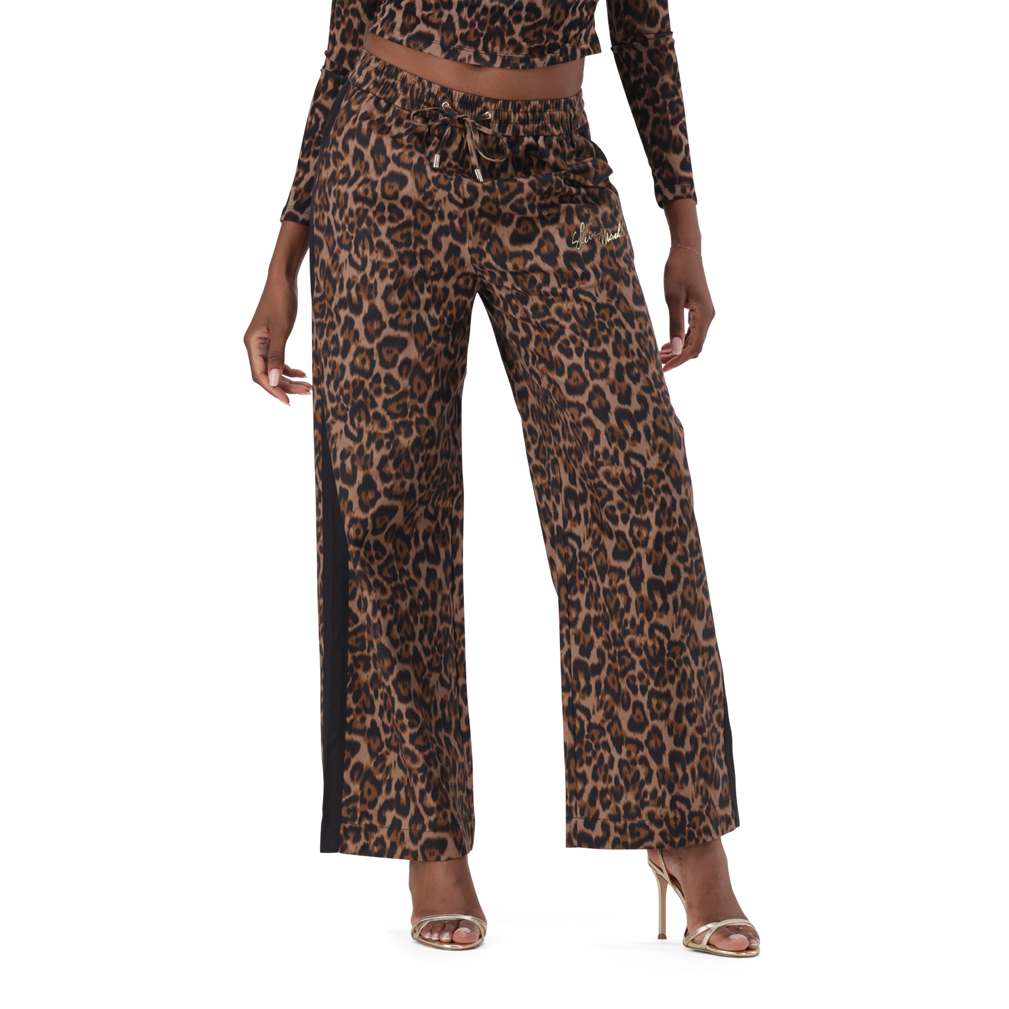 CAROL CHOCOLATE BROWN LEOPARD PRINT PANT