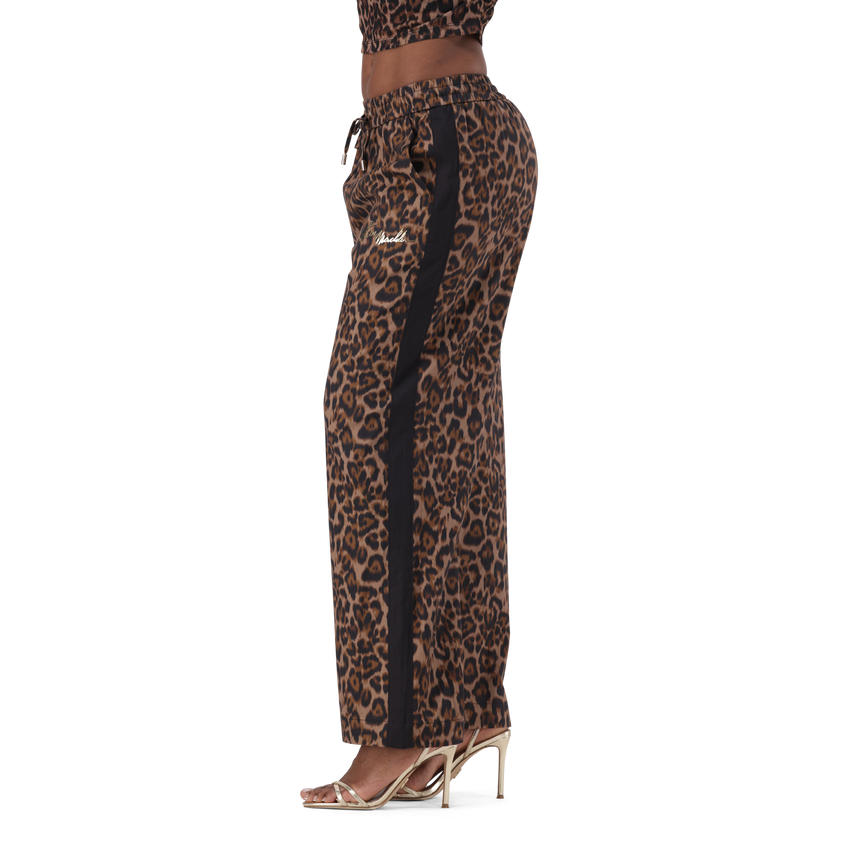 CAROL CHOCOLATE BROWN LEOPARD PRINT PANT