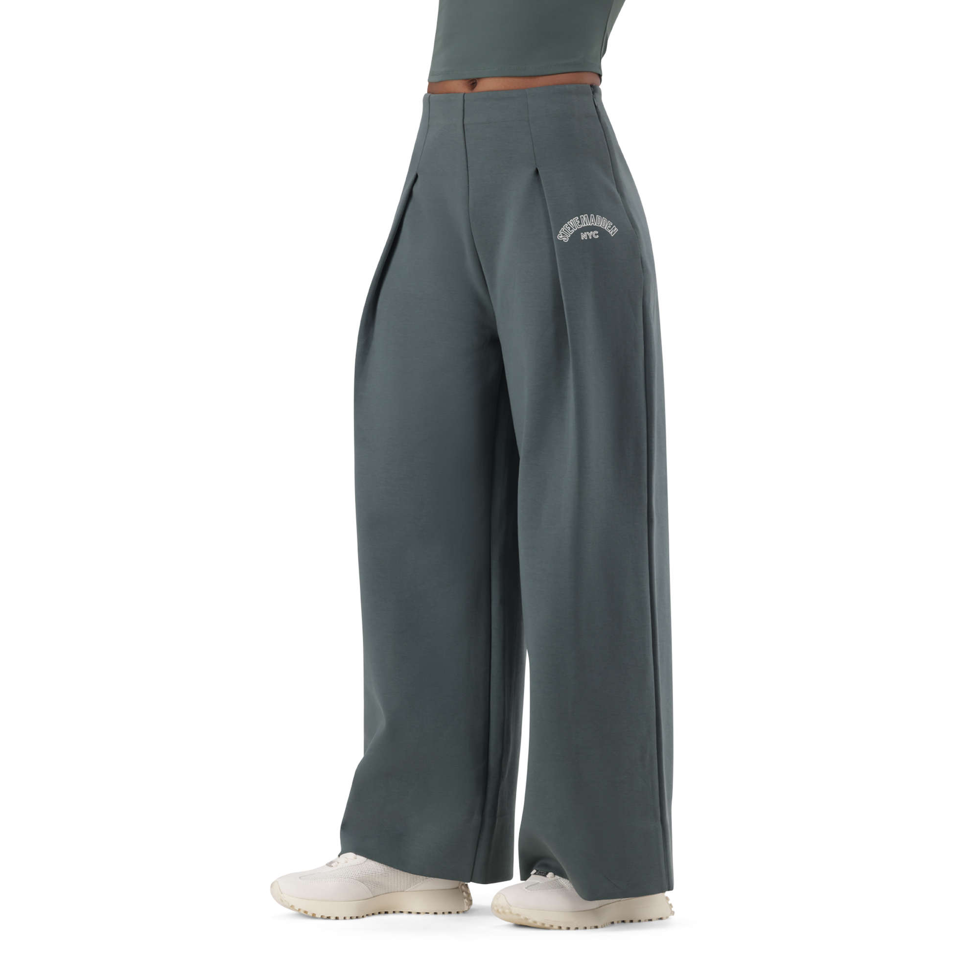JEMIMA DARK SAGE WIDELEG SCUBA TROUSER - view 3