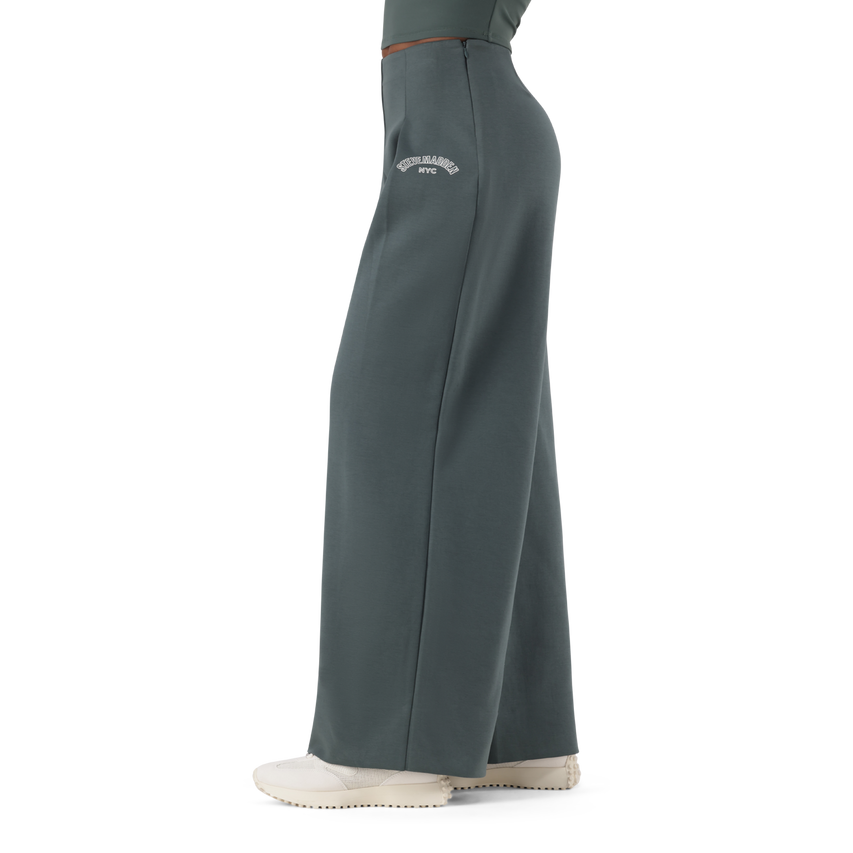 JEMIMA DARK SAGE WIDELEG SCUBA TROUSER - view 4