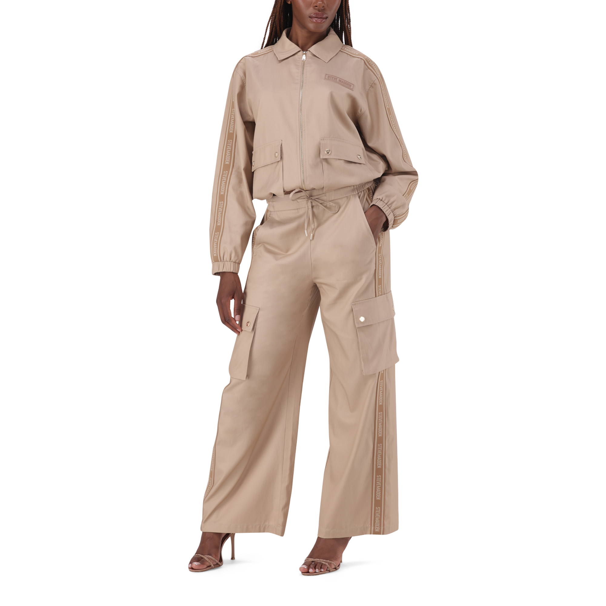 EMILIA CARAMEL WIDELEG CARGO PANT - view 4