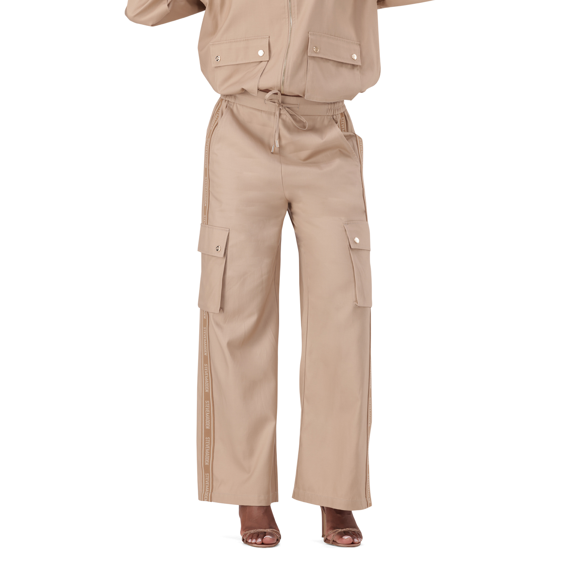 EMILIA CARAMEL WIDELEG CARGO PANT - view 2