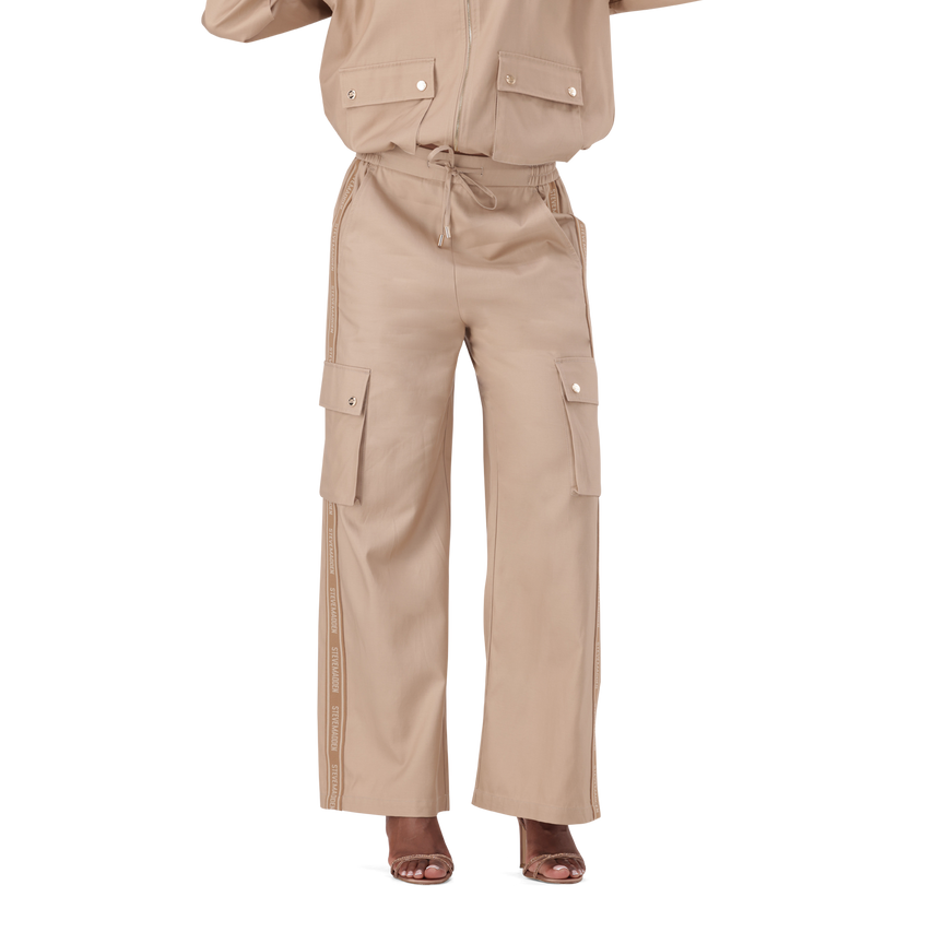 EMILIA CARAMEL WIDELEG CARGO PANT - view 2