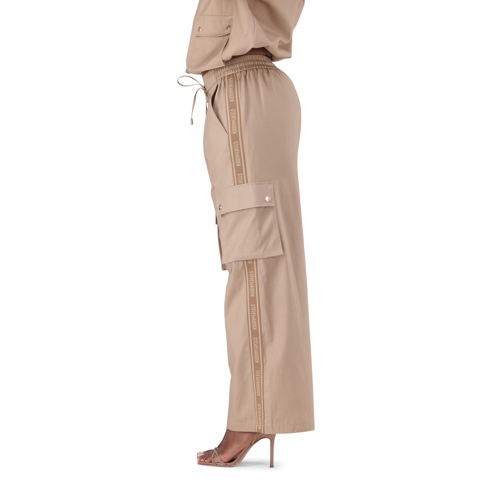 EMILIA CARAMEL WIDELEG CARGO PANT - view 3