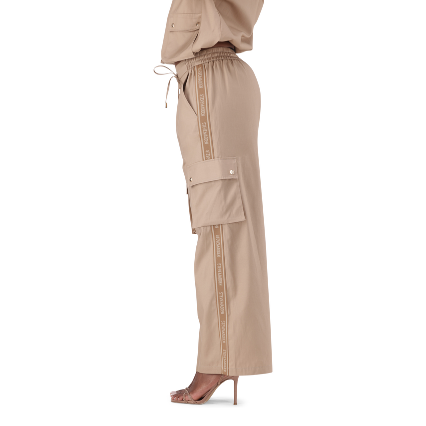 EMILIA CARAMEL WIDELEG CARGO PANT - view 3