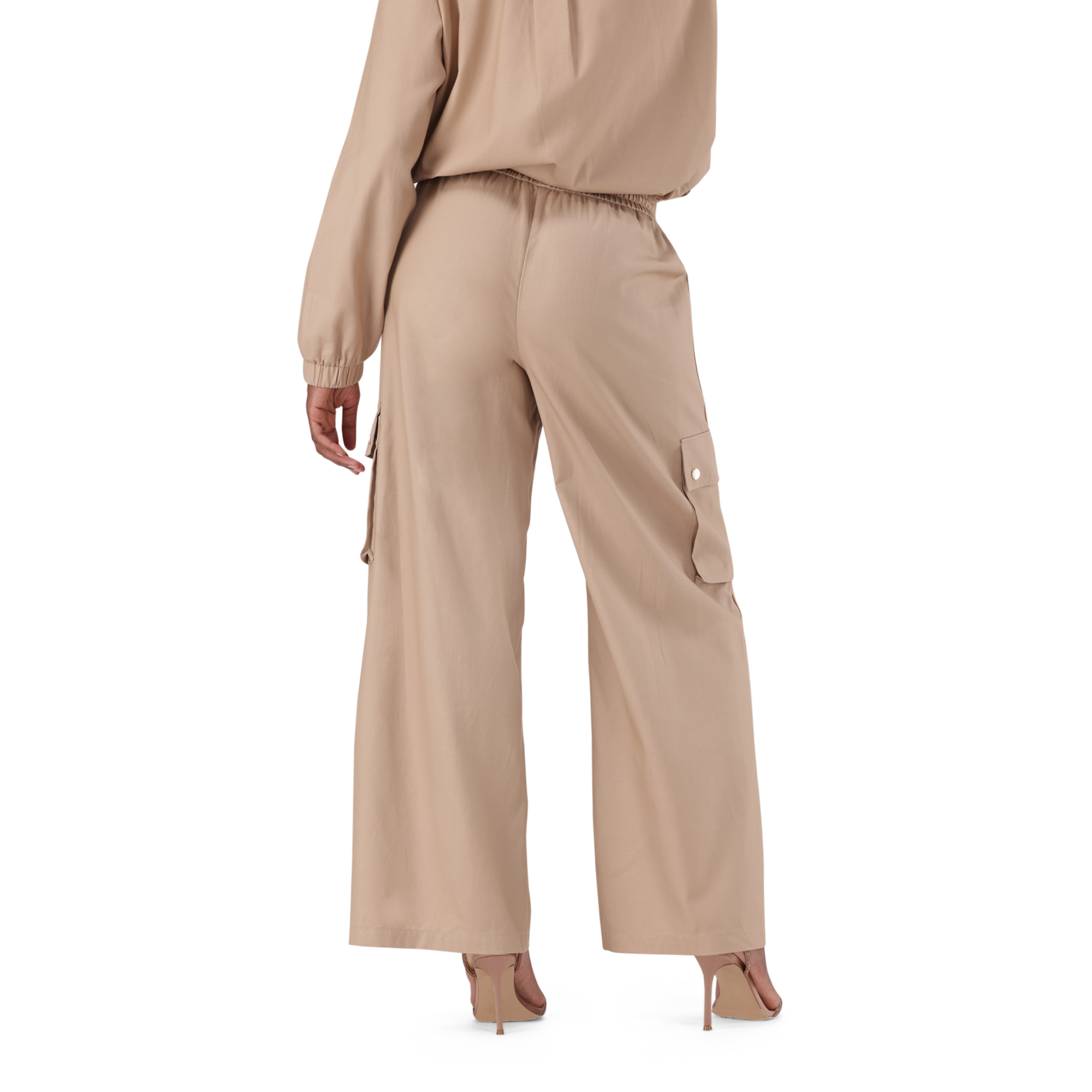 EMILIA CARAMEL WIDELEG CARGO PANT - view 5