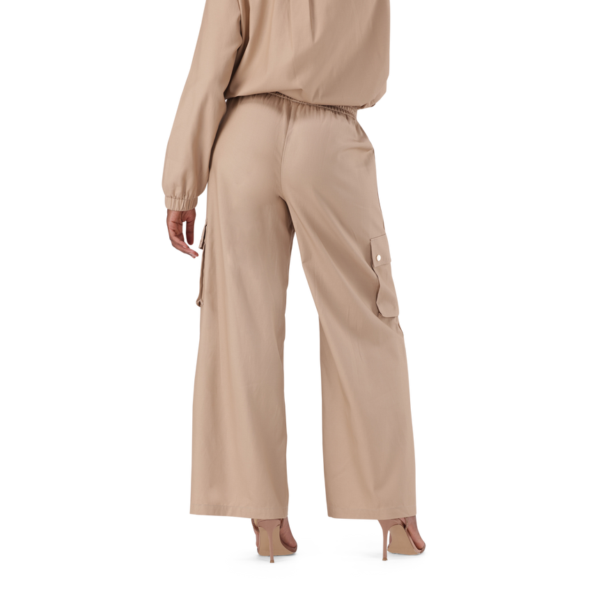 EMILIA CARAMEL WIDELEG CARGO PANT - view 5