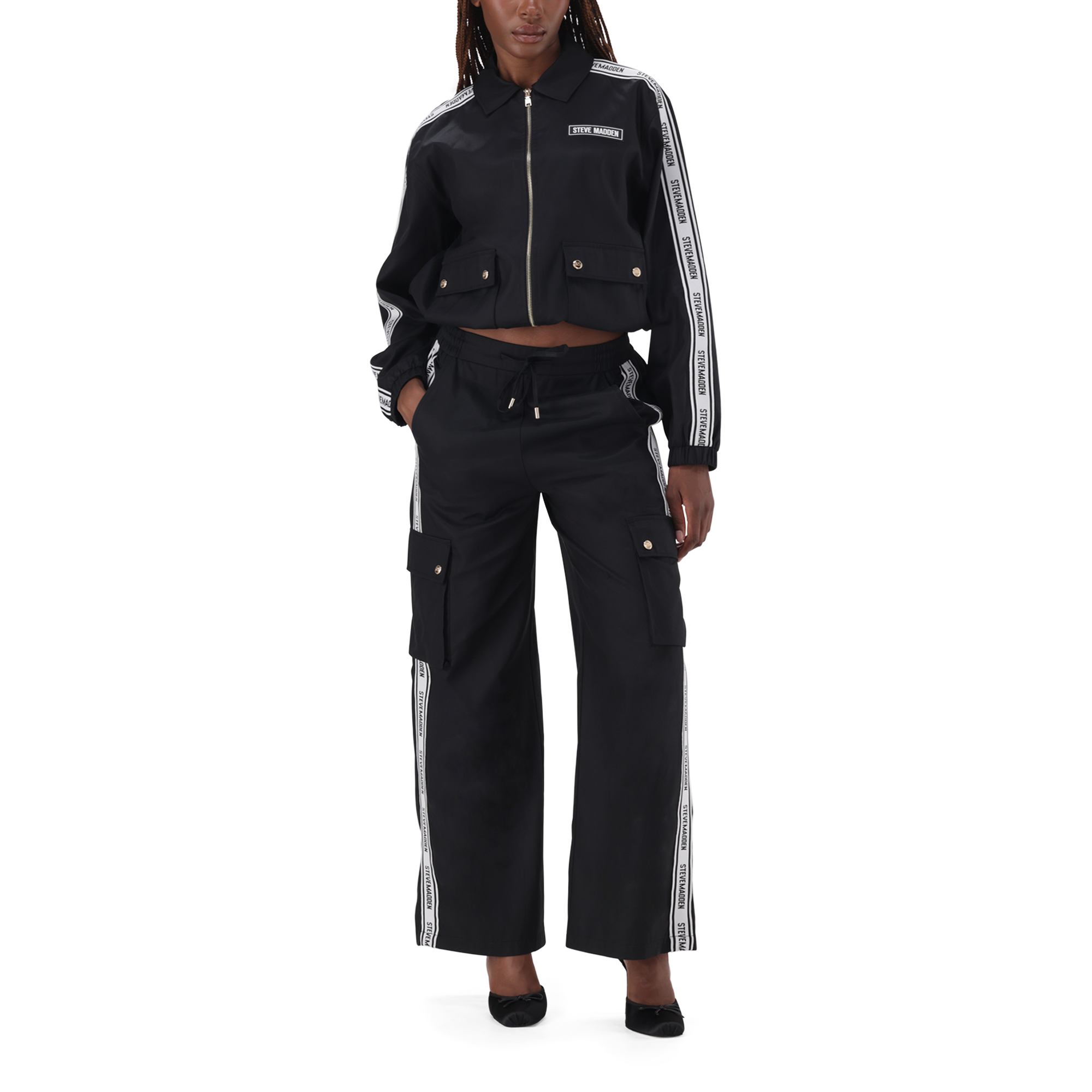 EMILIA BLACK WIDELEG CARGO PANT - view 4