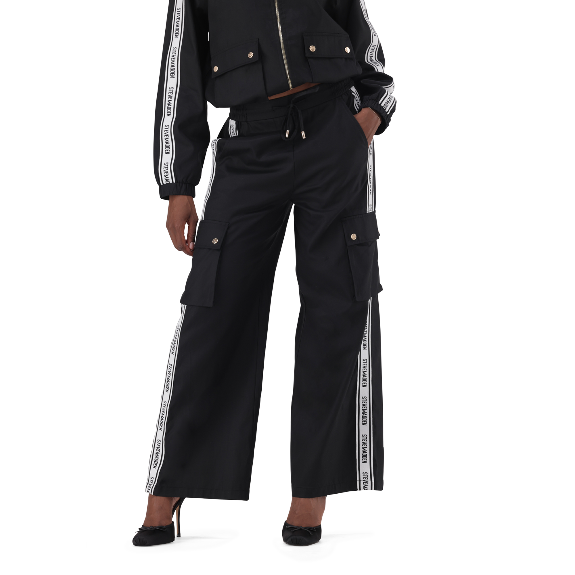 EMILIA BLACK WIDELEG CARGO PANT - view 2