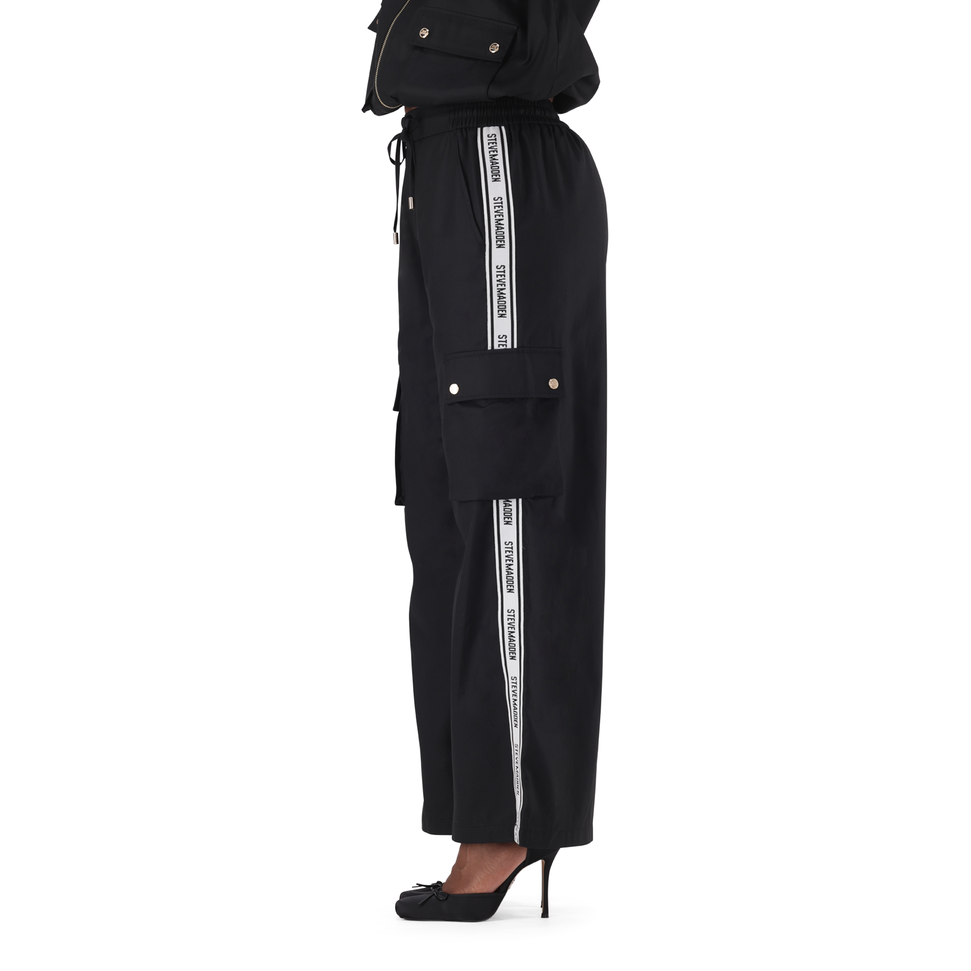 EMILIA BLACK WIDELEG CARGO PANT - view 3