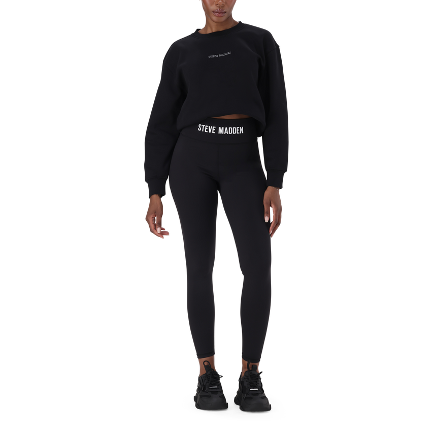 GRACE BLACK HIGH WAISTED BODYCON LEGGING - view 3