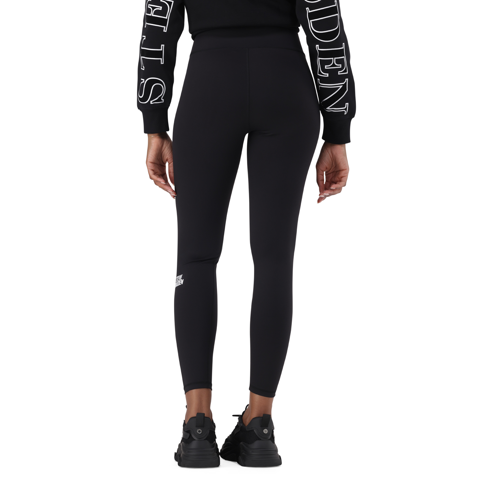 GRACE BLACK HIGH WAISTED BODYCON LEGGING - view 5