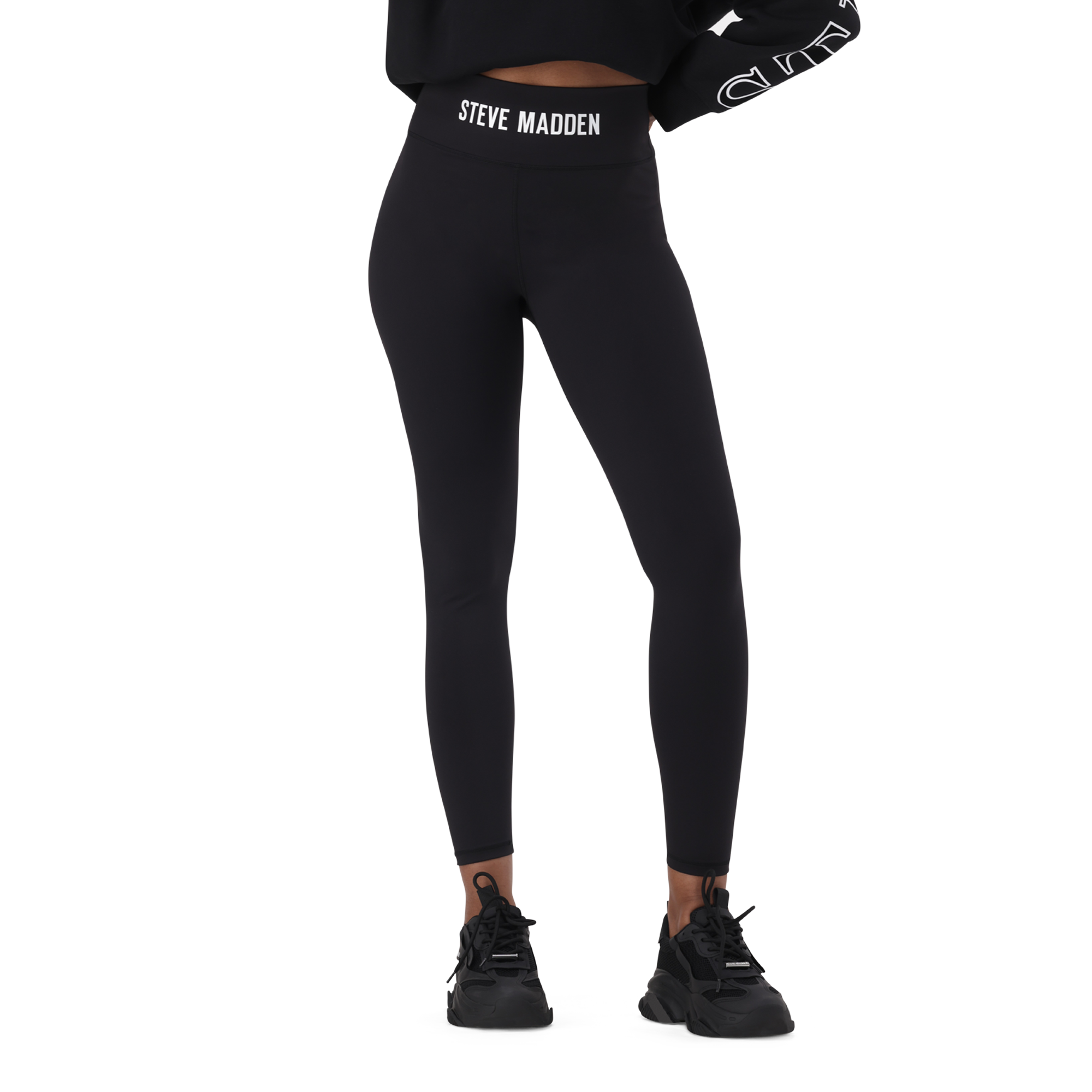 GRACE BLACK HIGH WAISTED BODYCON LEGGING - view 2