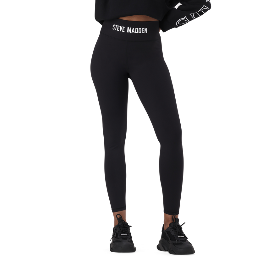 GRACE BLACK HIGH WAISTED BODYCON LEGGING - view 2