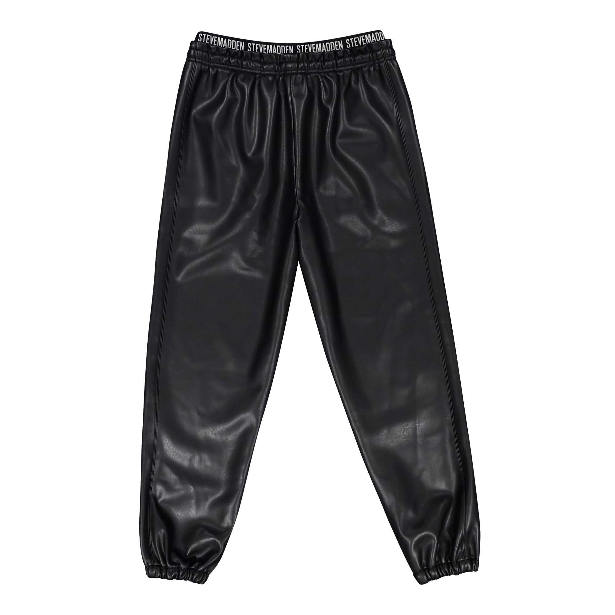 GIZELLE BLACK VEGAN LEATHER JOGGER - view 6