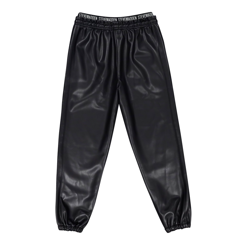 GIZELLE BLACK VEGAN LEATHER JOGGER - view 6