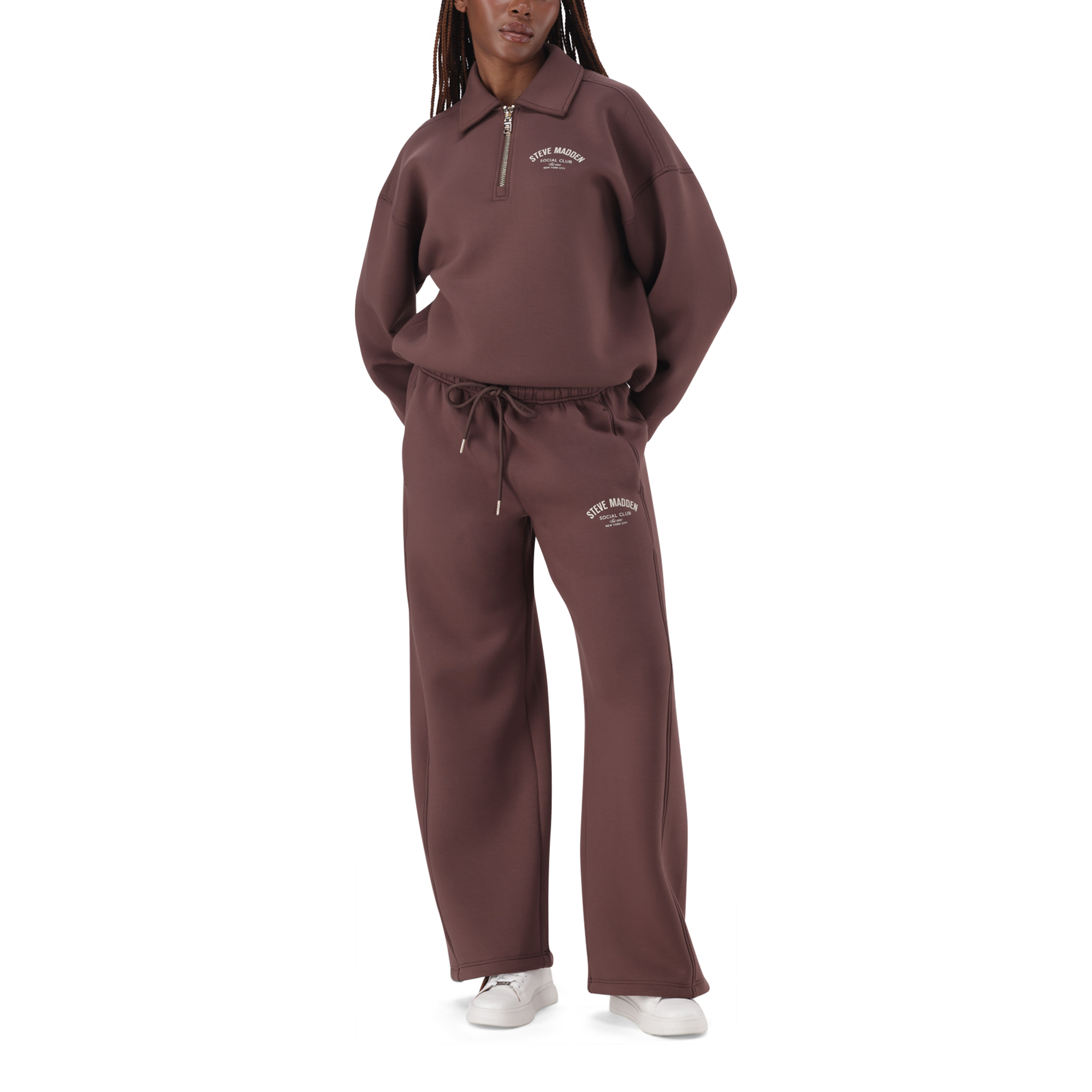 TIFFANY BROWN/CHOCOLATE WIDELEG SCUBA JOGGER - view 2