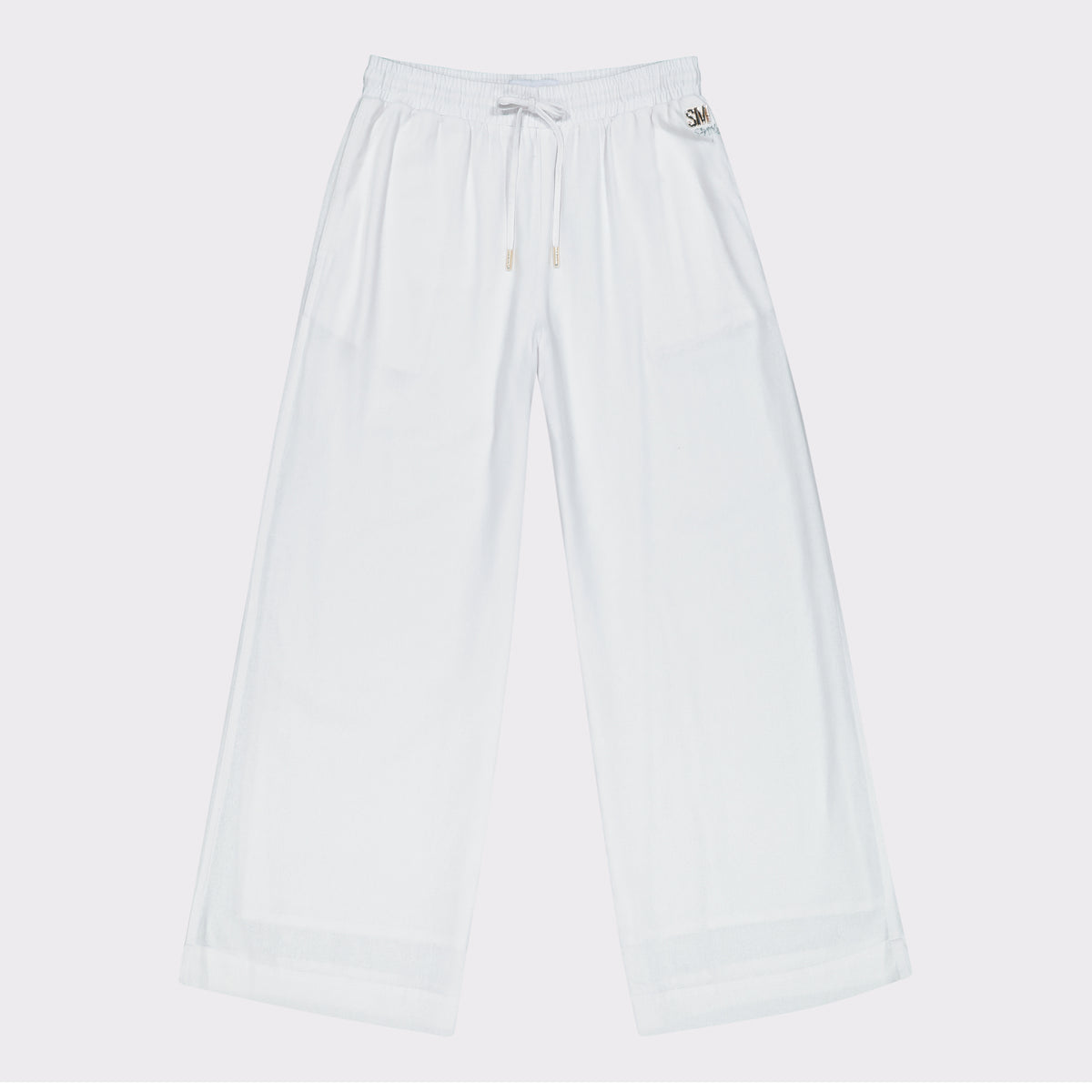 ARABELLA WHITE WIDELEG LINEN PANTS - view 4