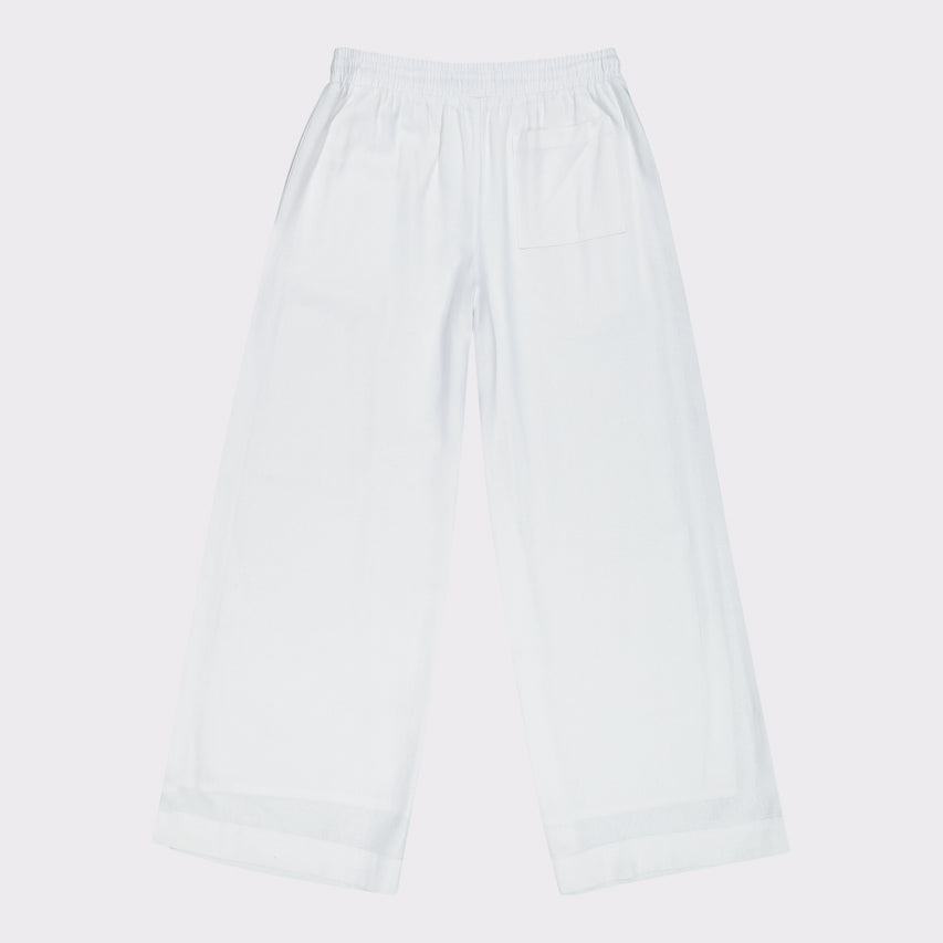 ARABELLA WHITE WIDELEG LINEN PANTS - view 6