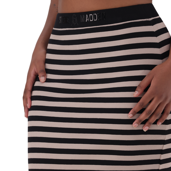 KINSLEY STRIPED BLACK CHAMPAGNE BODYCON SKIRT