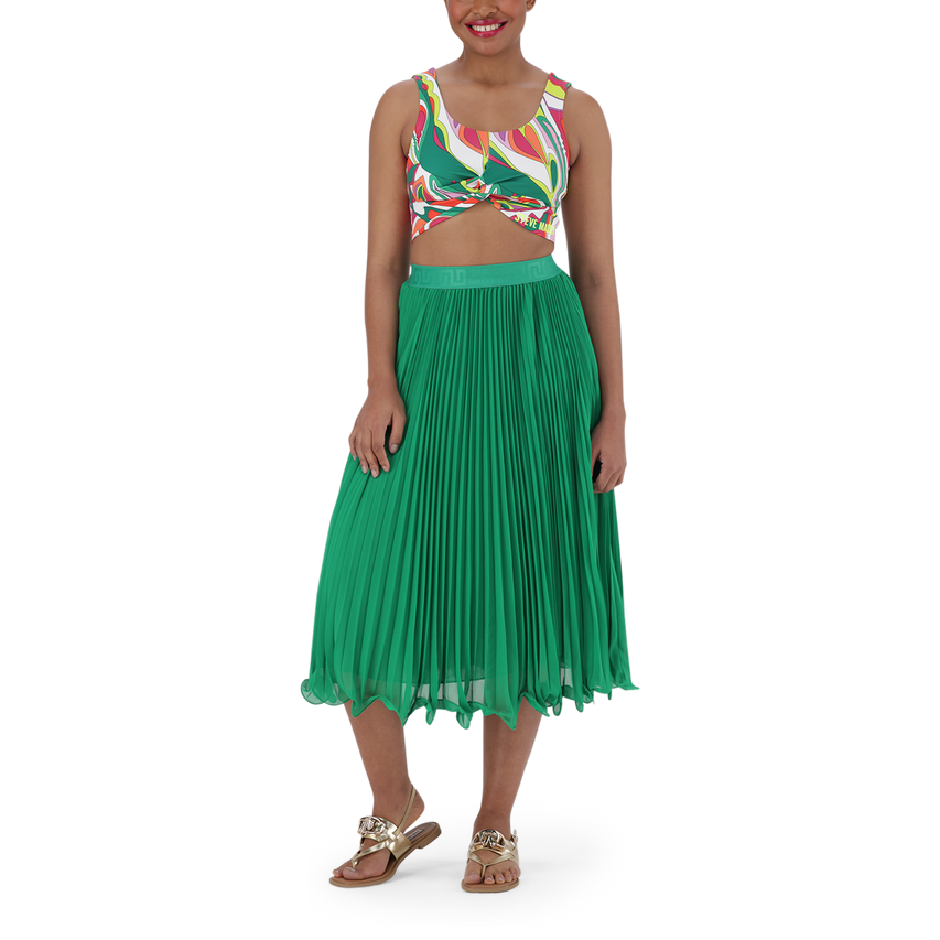 SIERRA EMERALD PLEATED MIDI SKIRT