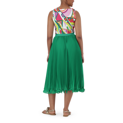 SIERRA EMERALD PLEATED MIDI SKIRT