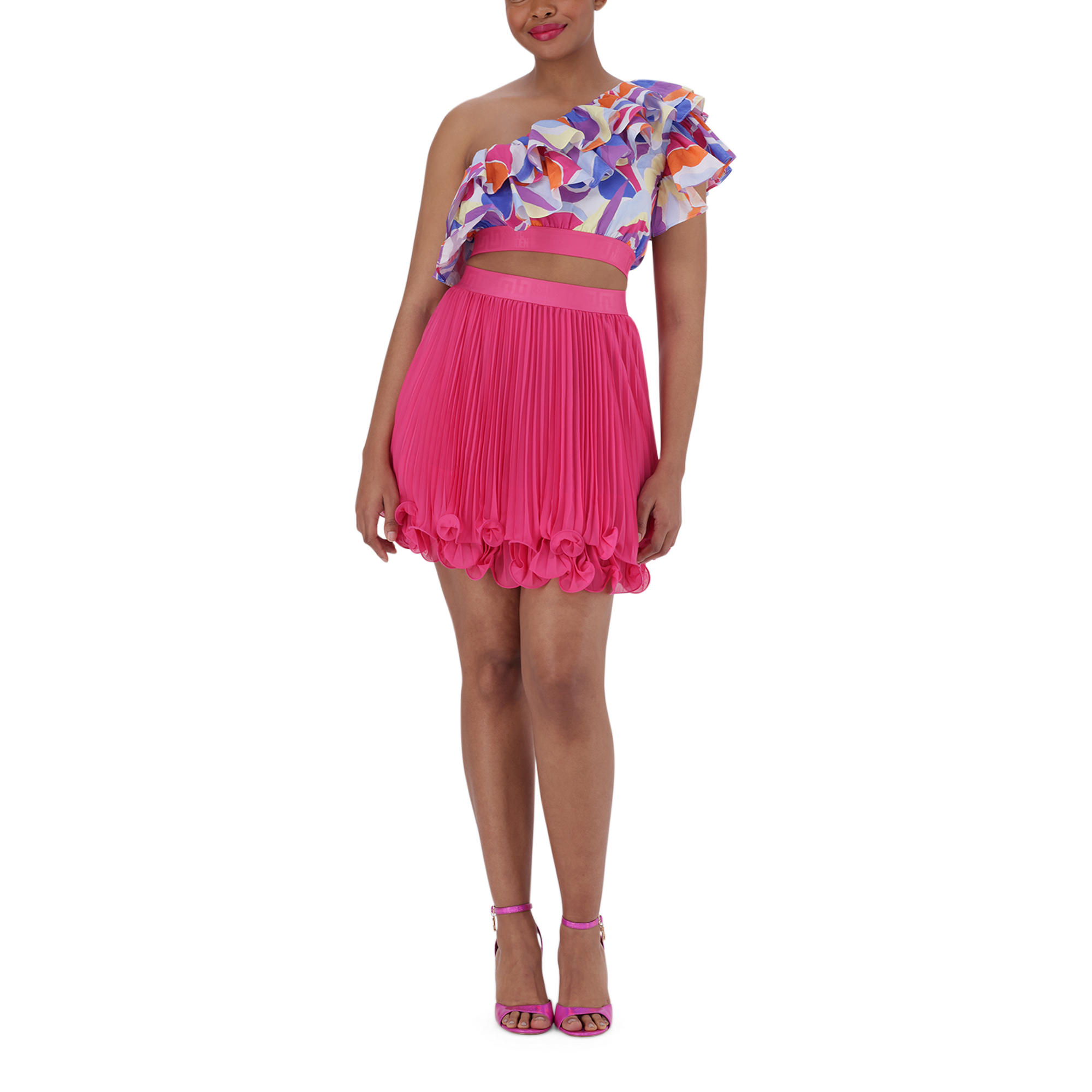 LYRA HOT PINK PLEATED MINI SKIRT