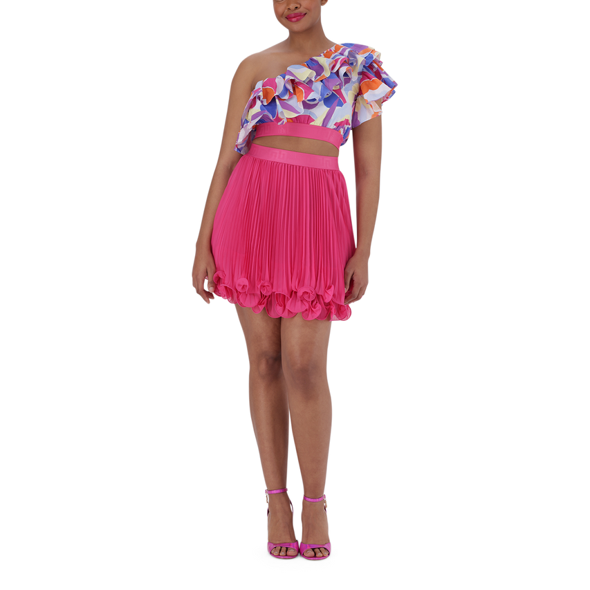 LYRA HOT PINK PLEATED MINI SKIRT
