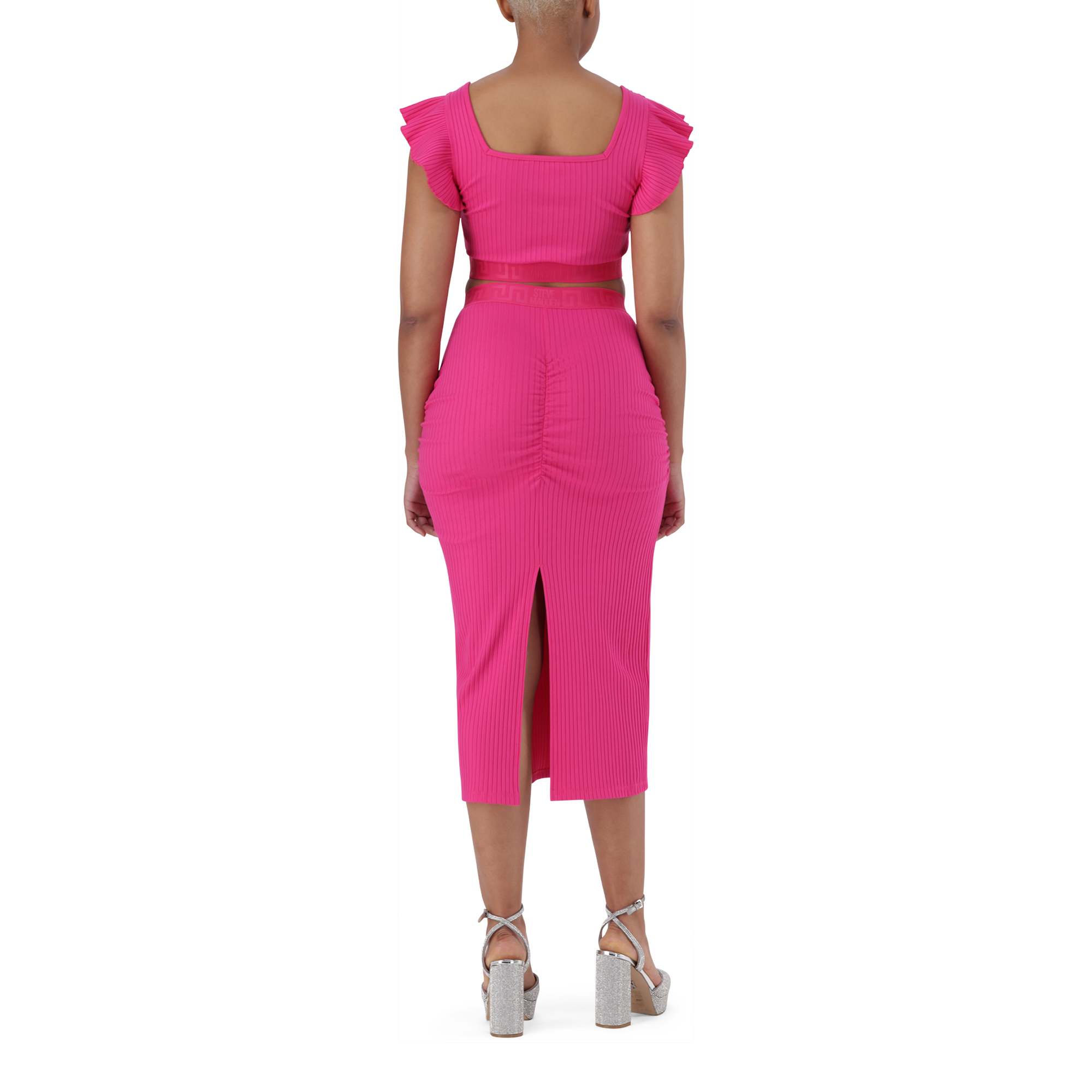 Red pink midi skirt new arrivals