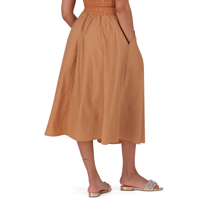 IVANNA CINNAMON FLARED MIDI SKIRT