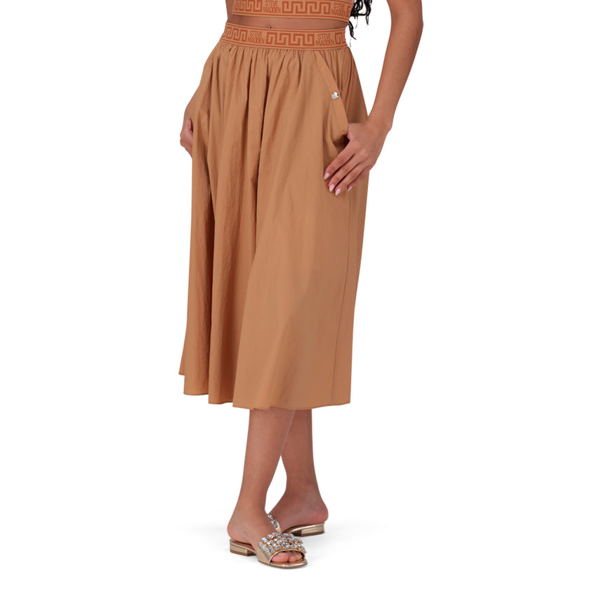 IVANNA CINNAMON FLARED MIDI SKIRT