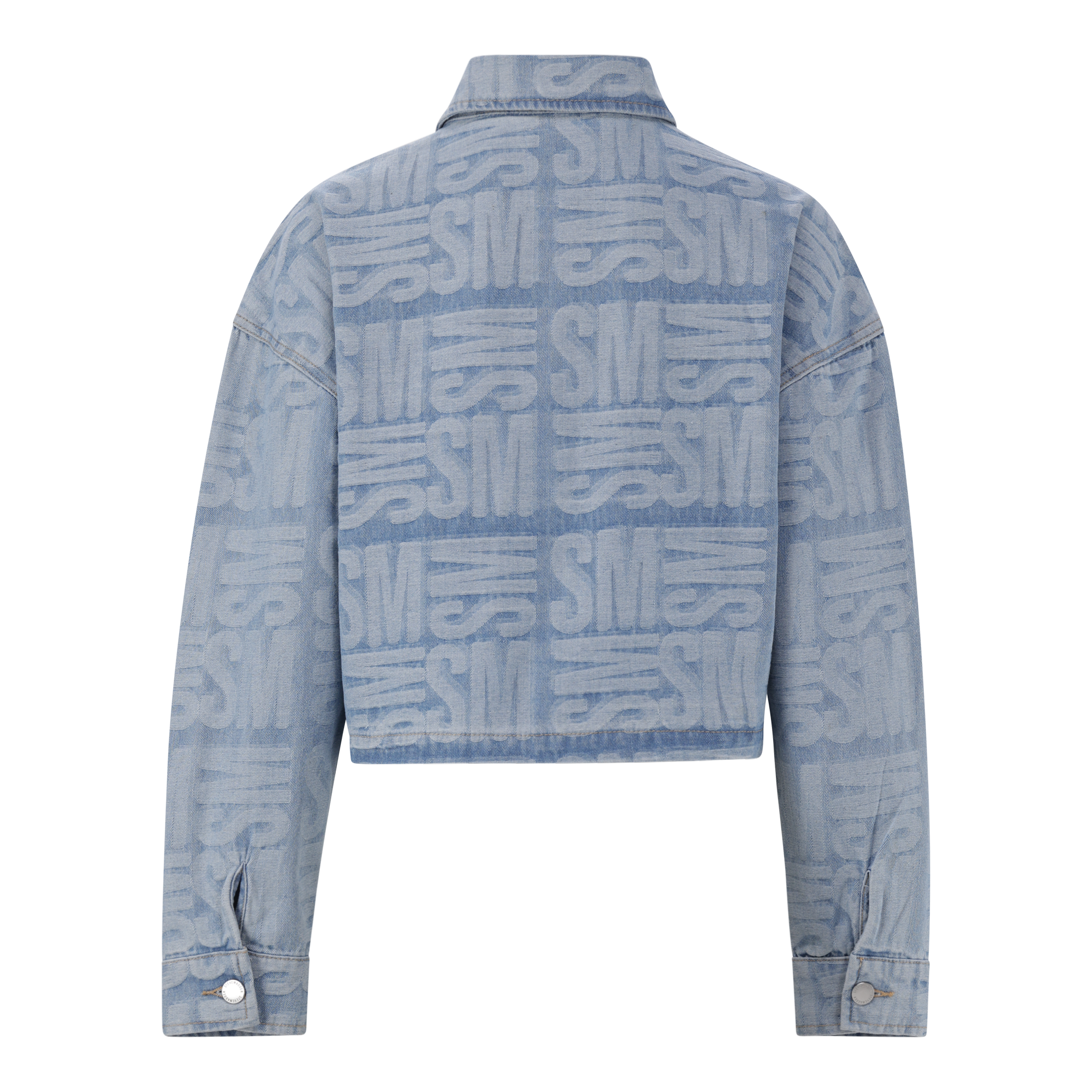 JAYDA LIGHT BLUE JACQUARD DENIM SHACKET