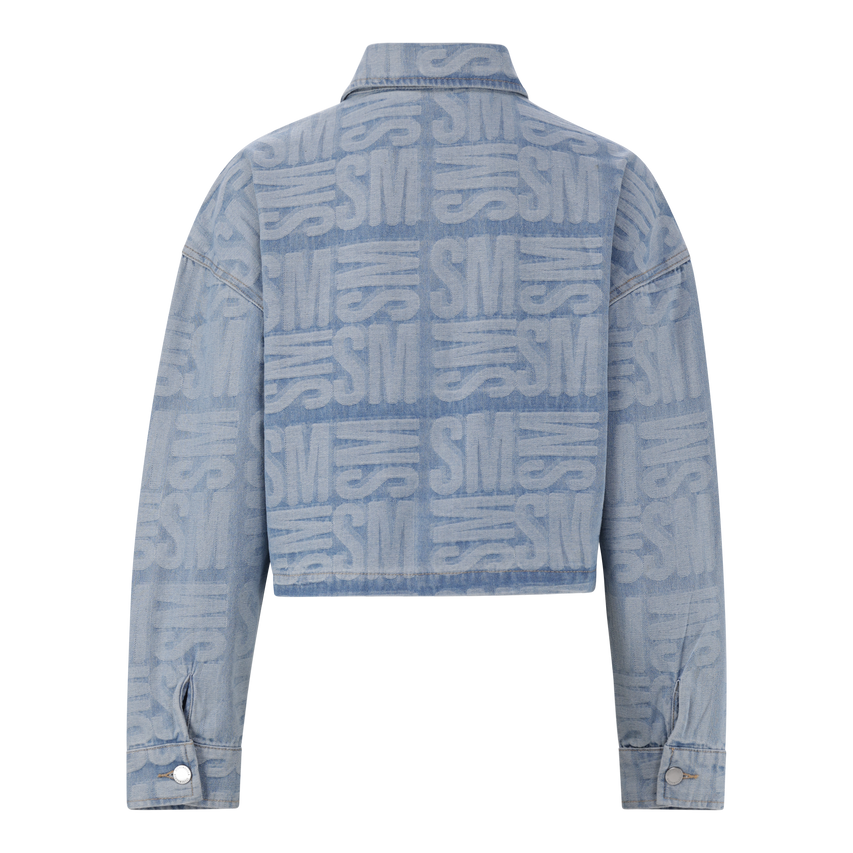 JAYDA LIGHT BLUE JACQUARD DENIM SHACKET