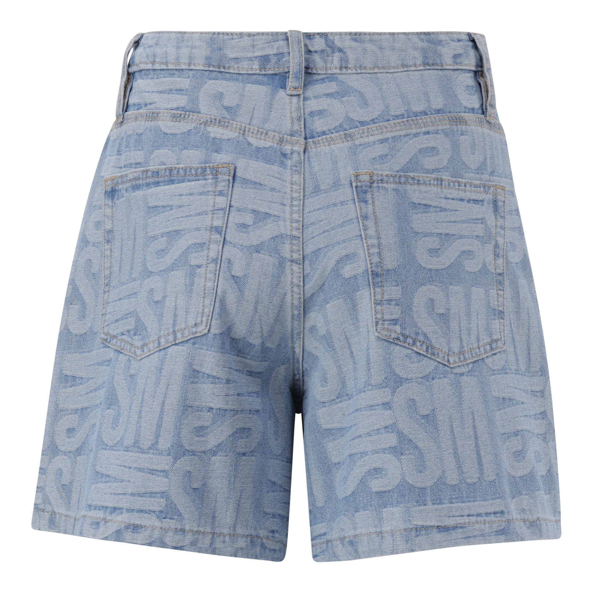 JULIA LIGHT BLUE JACQUARD BERMUDA DENIM SHORTS