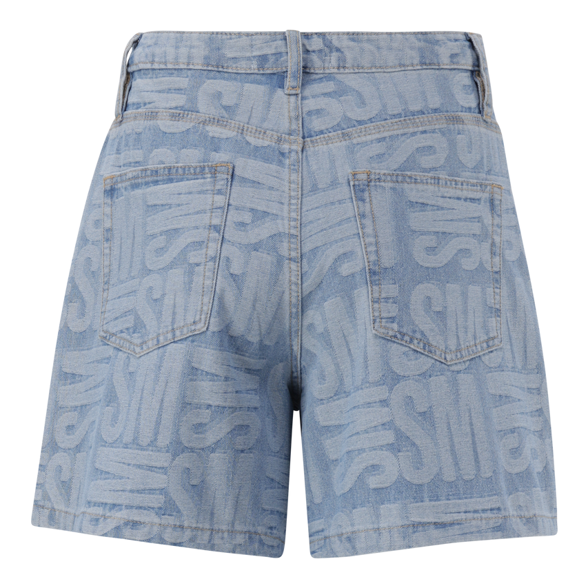 JULIA LIGHT BLUE JACQUARD BERMUDA DENIM SHORTS