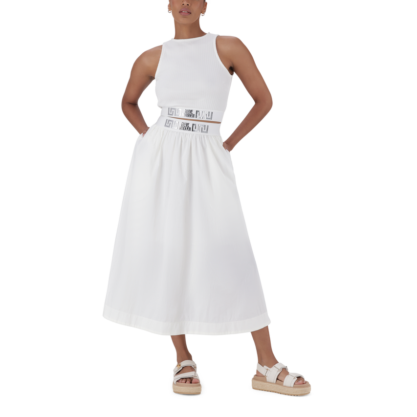 FAE WHITE FLARE SKIRT
