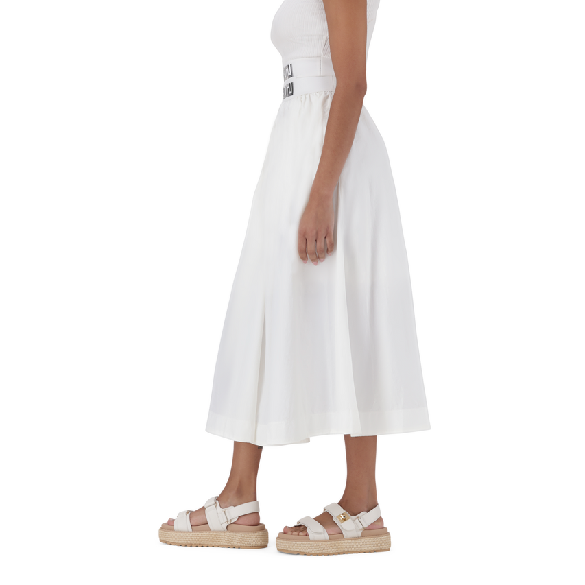 FAE WHITE FLARE SKIRT