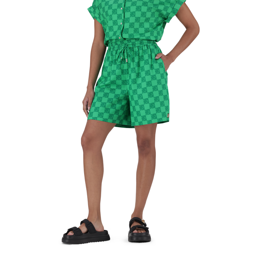 AYRA EMERALD ALLOVER PRINTED LOGO SHORTS