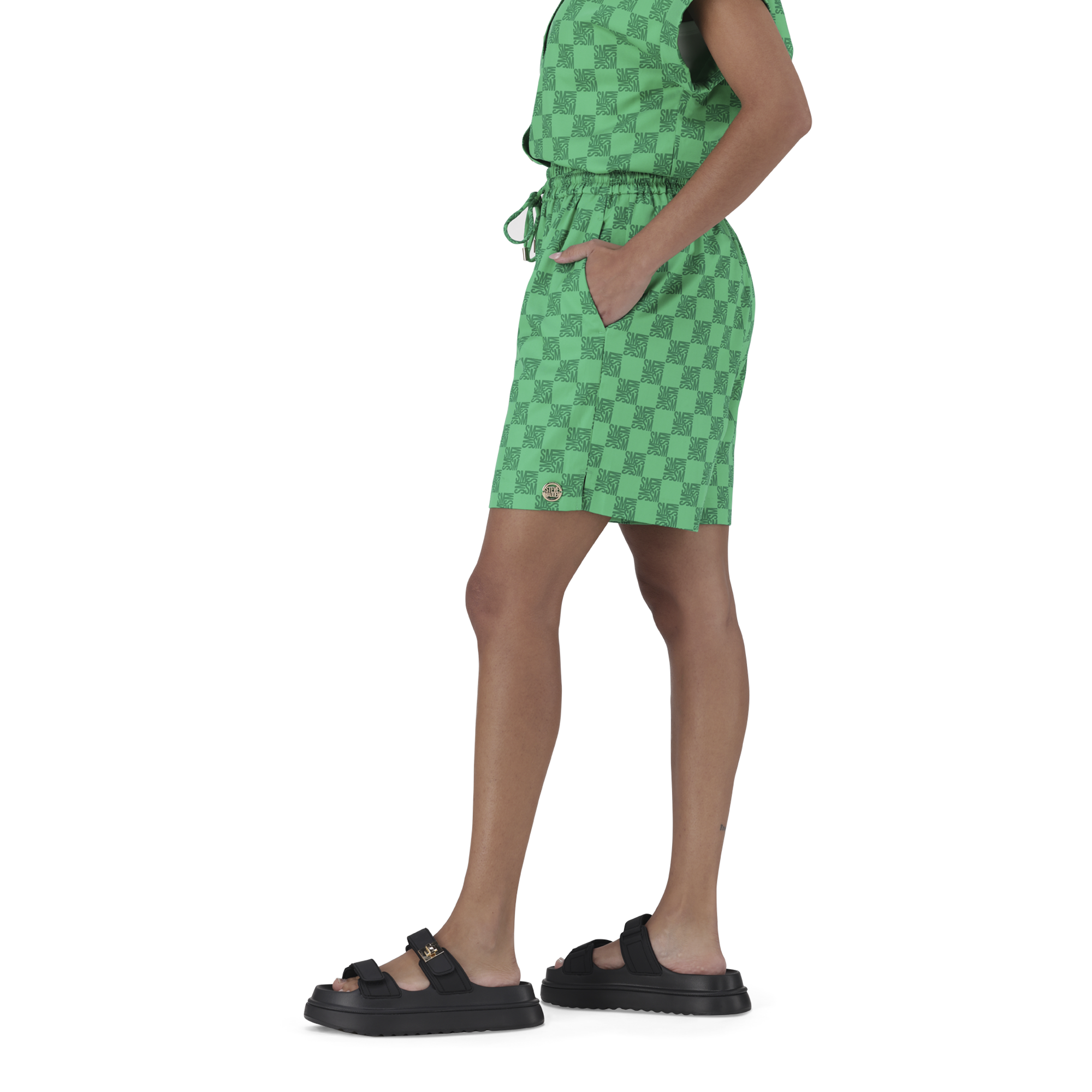 AYRA EMERALD ALLOVER PRINTED LOGO SHORTS